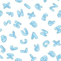 Seamless drawing of the alphabet letters. Letters bubbles. vector