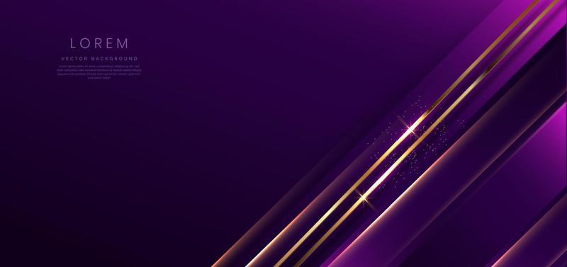 Abstract background luxury dark purple elegant geometric diagonal with gold lighting effect and sparkling with copy space for text.