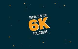 gracias usted para 6k seguidores. social medios de comunicación plantillas. vector