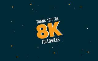 THANK YOU FOR 8K FOLLOWERS. SOCIAL MEDIA TEMPLATES. vector