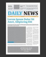 Front Page Newspaper Design Template vector