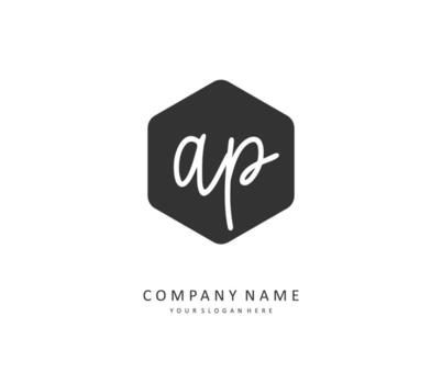 AP Initial letter handwriting and  signature logo. A concept handwriting initial logo with template element. vector