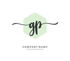 GP Initial letter handwriting and  signature logo. A concept handwriting initial logo with template element. vector