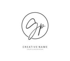 GP Initial letter handwriting and  signature logo. A concept handwriting initial logo with template element. vector