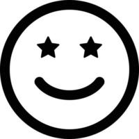 Happy icon with stars . Superstar emoticon with starry eyes . Vector illustration