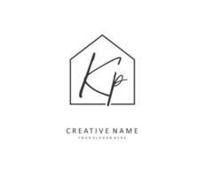 KP Initial letter handwriting and  signature logo. A concept handwriting initial logo with template element. vector