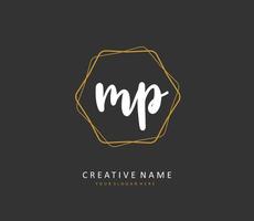 MP Initial letter handwriting and  signature logo. A concept handwriting initial logo with template element. vector