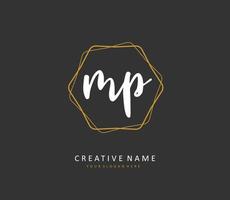 MP Initial letter handwriting and  signature logo. A concept handwriting initial logo with template element. vector