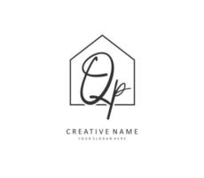 QP Initial letter handwriting and  signature logo. A concept handwriting initial logo with template element. vector