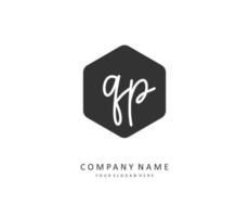 QP Initial letter handwriting and  signature logo. A concept handwriting initial logo with template element. vector