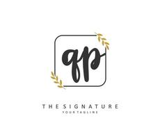 QP Initial letter handwriting and  signature logo. A concept handwriting initial logo with template element. vector