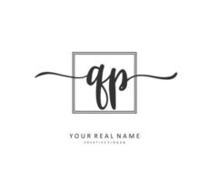 QP Initial letter handwriting and  signature logo. A concept handwriting initial logo with template element. vector
