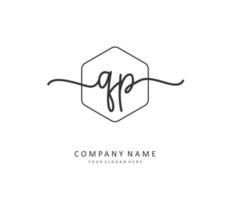 QP Initial letter handwriting and  signature logo. A concept handwriting initial logo with template element. vector