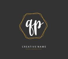 QP Initial letter handwriting and  signature logo. A concept handwriting initial logo with template element. vector