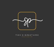 SP Initial letter handwriting and  signature logo. A concept handwriting initial logo with template element. vector