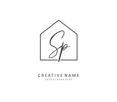 SP Initial letter handwriting and  signature logo. A concept handwriting initial logo with template element. vector