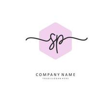 SP Initial letter handwriting and  signature logo. A concept handwriting initial logo with template element. vector