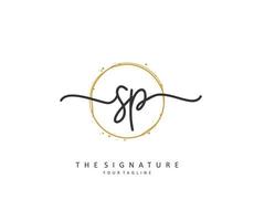 SP Initial letter handwriting and  signature logo. A concept handwriting initial logo with template element. vector