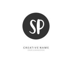 SP Initial letter handwriting and  signature logo. A concept handwriting initial logo with template element. vector