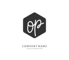 OP Initial letter handwriting and signature logo. A concept handwriting initial logo with template element. vector