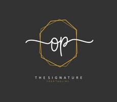 OP Initial letter handwriting and signature logo. A concept handwriting initial logo with template element. vector