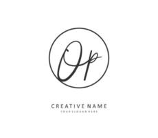 OP Initial letter handwriting and signature logo. A concept handwriting initial logo with template element. vector