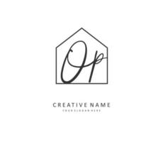 OP Initial letter handwriting and signature logo. A concept handwriting initial logo with template element. vector