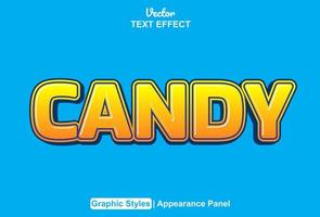 candy text effect with orange graphic style and editable. vector