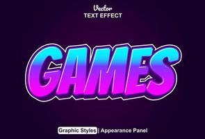 games text effect with blue color graphic style editable. vector