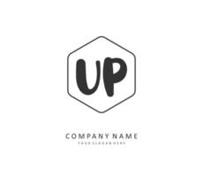 UP Initial letter handwriting and  signature logo. A concept handwriting initial logo with template element. vector