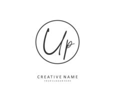 UP Initial letter handwriting and  signature logo. A concept handwriting initial logo with template element. vector