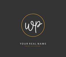 WP Initial letter handwriting and  signature logo. A concept handwriting initial logo with template element. vector