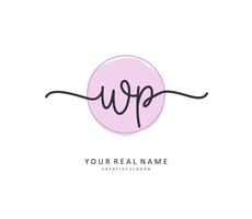 WP Initial letter handwriting and  signature logo. A concept handwriting initial logo with template element. vector