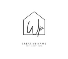 WP Initial letter handwriting and  signature logo. A concept handwriting initial logo with template element. vector