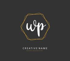 WP Initial letter handwriting and  signature logo. A concept handwriting initial logo with template element. vector