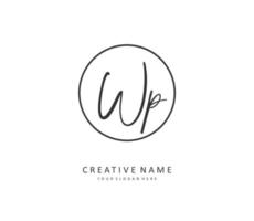 WP Initial letter handwriting and  signature logo. A concept handwriting initial logo with template element. vector