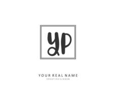 YP Initial letter handwriting and  signature logo. A concept handwriting initial logo with template element. vector