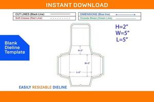 Corrugated pyramid base food box dieline template and 3D vector file Blank dieline template