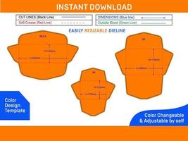 Envelope sizes dieline template and 3D envelopes Color Design Template vector