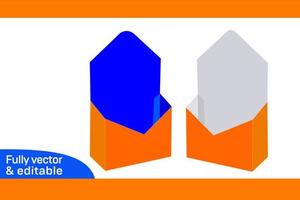 Gift box envelope type die cut template and 3D box design 3D box vector