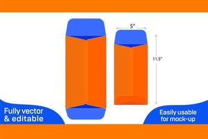 Catalog envelope or open end Packaging envelope 5x11.5 inch dieline template and 3D envelope 3D box vector