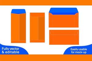 presupuesto sobre, vertical y horizontal estilo presupuesto sobre dieline modelo 3d caja vector
