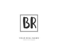 BR Initial letter handwriting and  signature logo. A concept handwriting initial logo with template element. vector