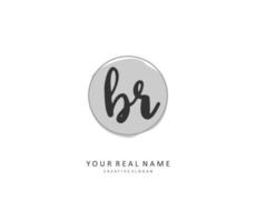 BR Initial letter handwriting and  signature logo. A concept handwriting initial logo with template element. vector