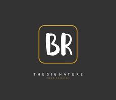 BR Initial letter handwriting and  signature logo. A concept handwriting initial logo with template element. vector