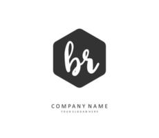 BR Initial letter handwriting and  signature logo. A concept handwriting initial logo with template element. vector