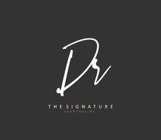 DR Initial letter handwriting and  signature logo. A concept handwriting initial logo with template element. vector