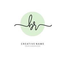 BR Initial letter handwriting and  signature logo. A concept handwriting initial logo with template element. vector