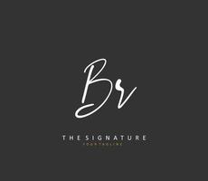 BR Initial letter handwriting and  signature logo. A concept handwriting initial logo with template element. vector