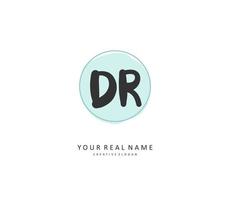 DR Initial letter handwriting and  signature logo. A concept handwriting initial logo with template element. vector